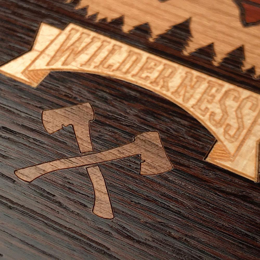 Zoomed in detailed shot of the Wilderness Wenge Wood iPhone 12 Mini Case by Keyway Designs