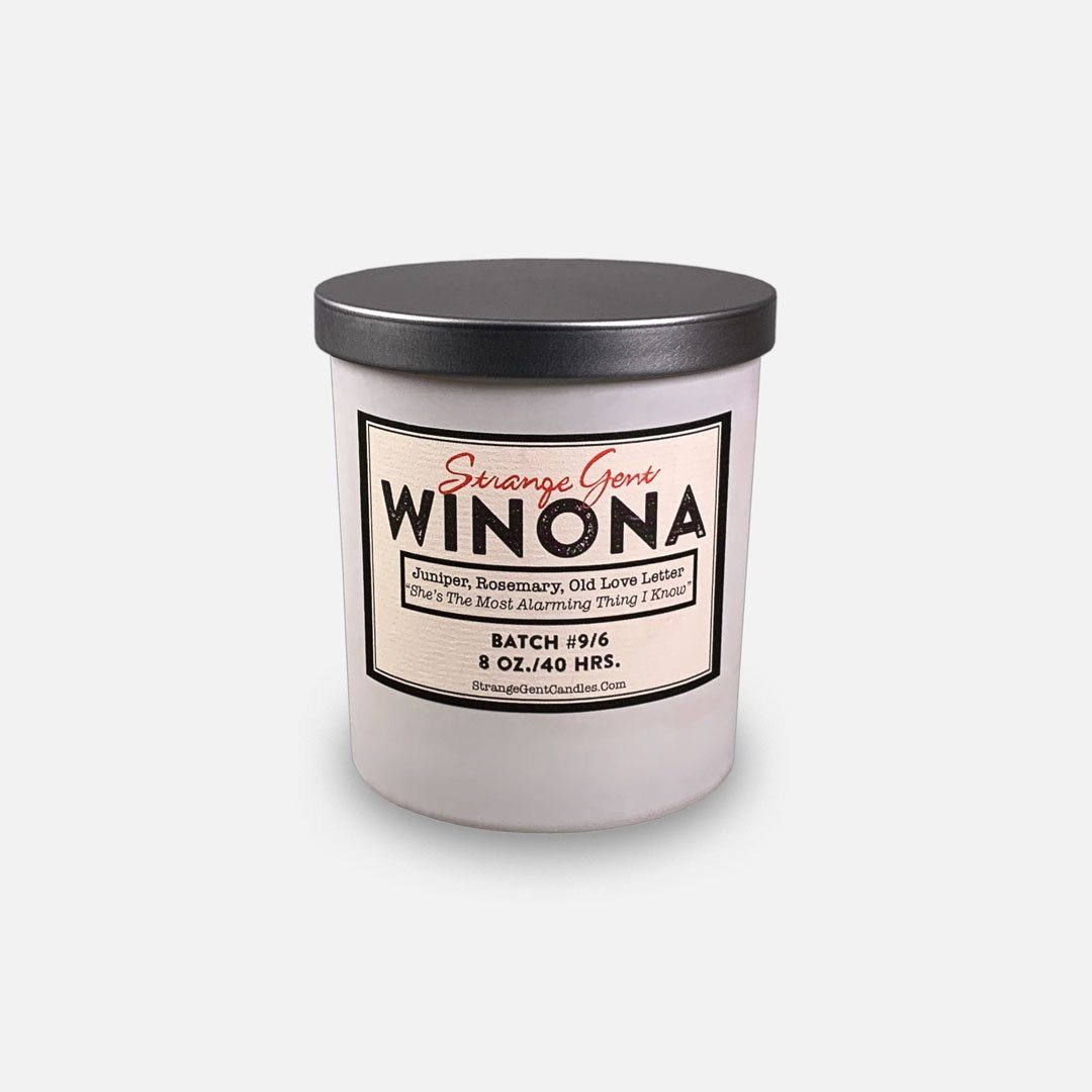Strange Gent - Winona 8oz Soy Wax Jar Candle, Made in LA, California. Header Shot