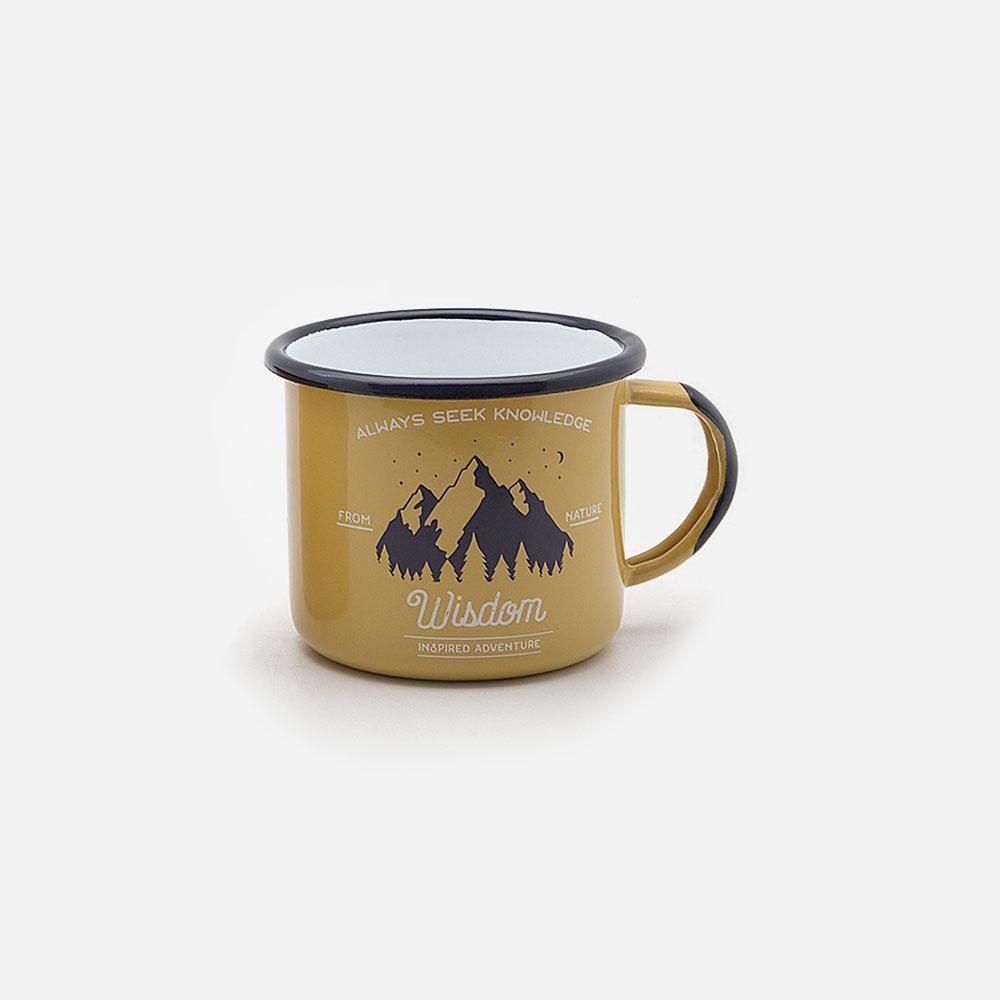KEYWAY | Emalco - Apricot Wisdom Enamel Mug, Handcrafted by Artisans in Poland, Front View