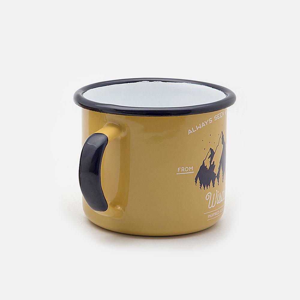 KEYWAY | Emalco - Apricot Wisdom Enamel Mug, Handcrafted by Artisans in Poland, Back View