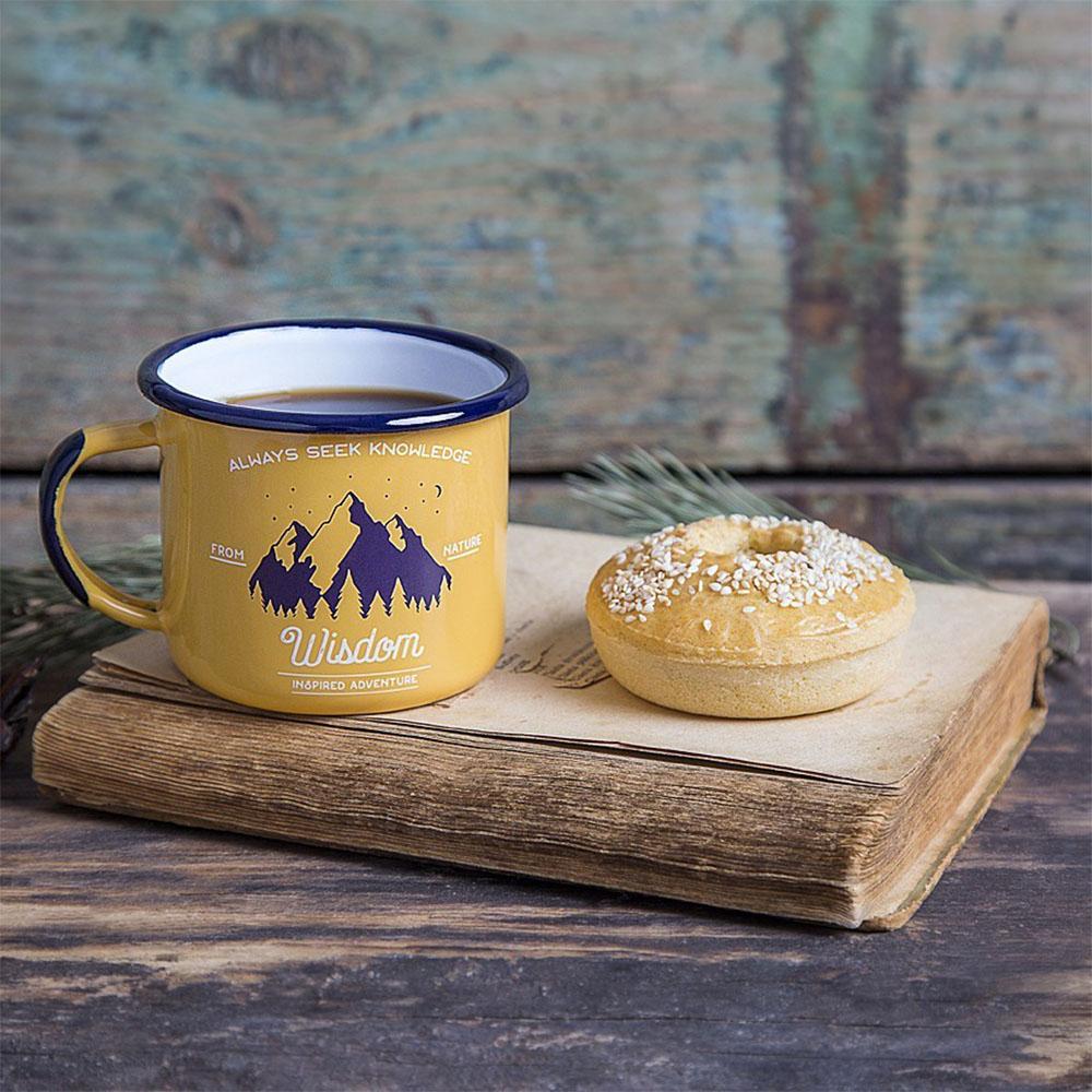 KEYWAY | Emalco - Apricot Wisdom Enamel Mug, Handcrafted by Artisans in Poland, Usage View