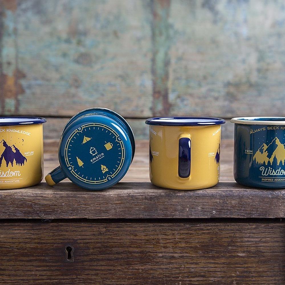 KEYWAY | Emalco - Teal Wisdom Enamel Mug, Handcrafted by Artisans in Poland, Multi-coloured View
