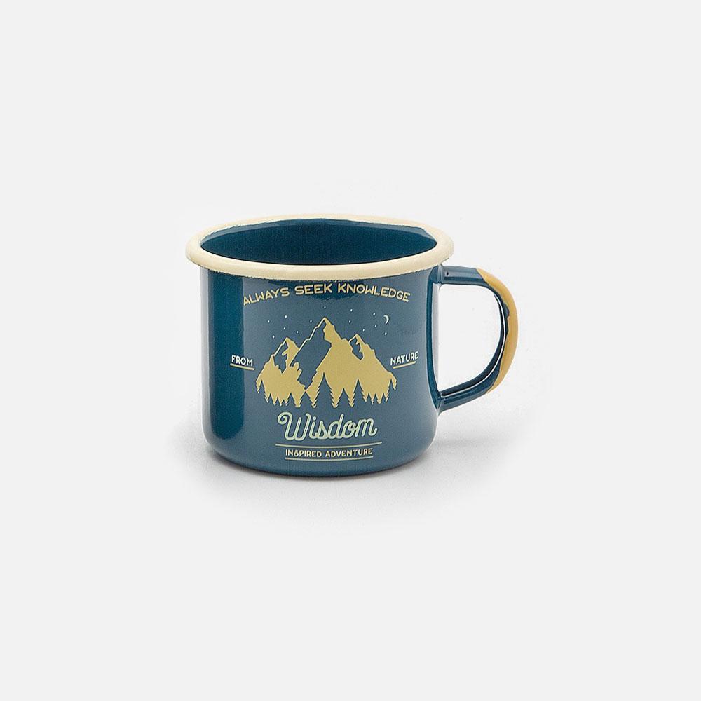KEYWAY | Emalco - Teal Wisdom Enamel Mug, Handcrafted by Artisans in Poland, Front View