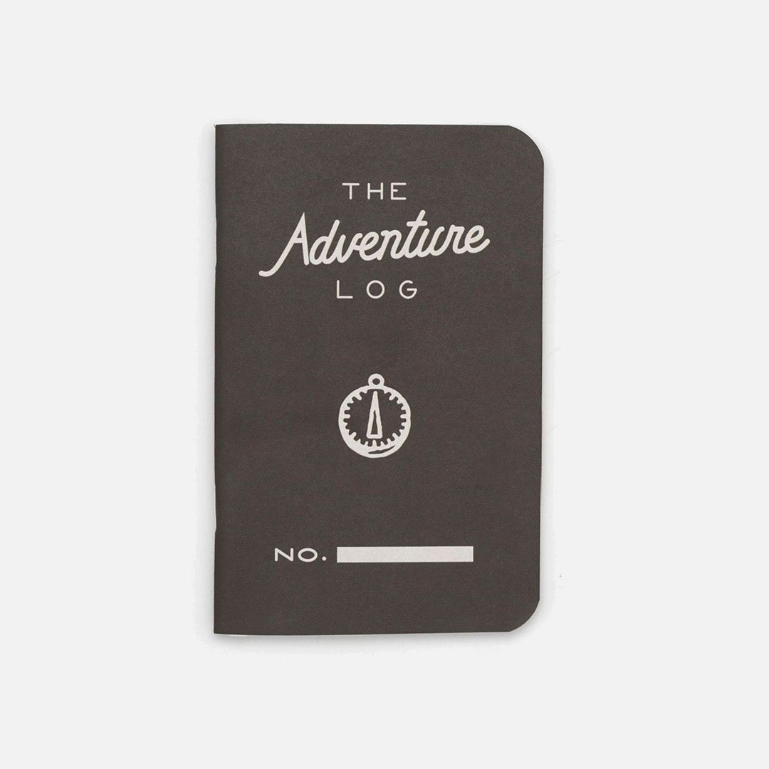 Word. - Adventure Log Black, USA Made Pocket Notebook, Front View