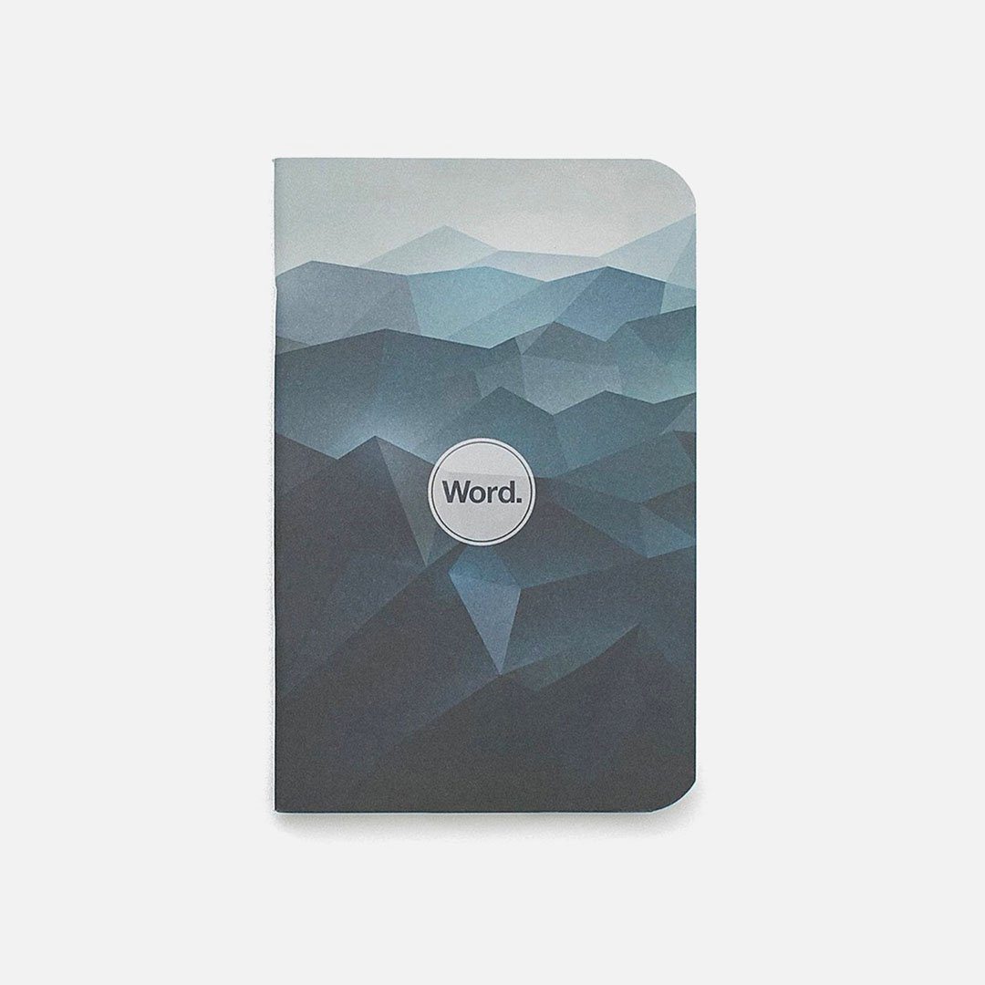 Word. - Blue Mountain, USA Made Pocket Notebook, Front View