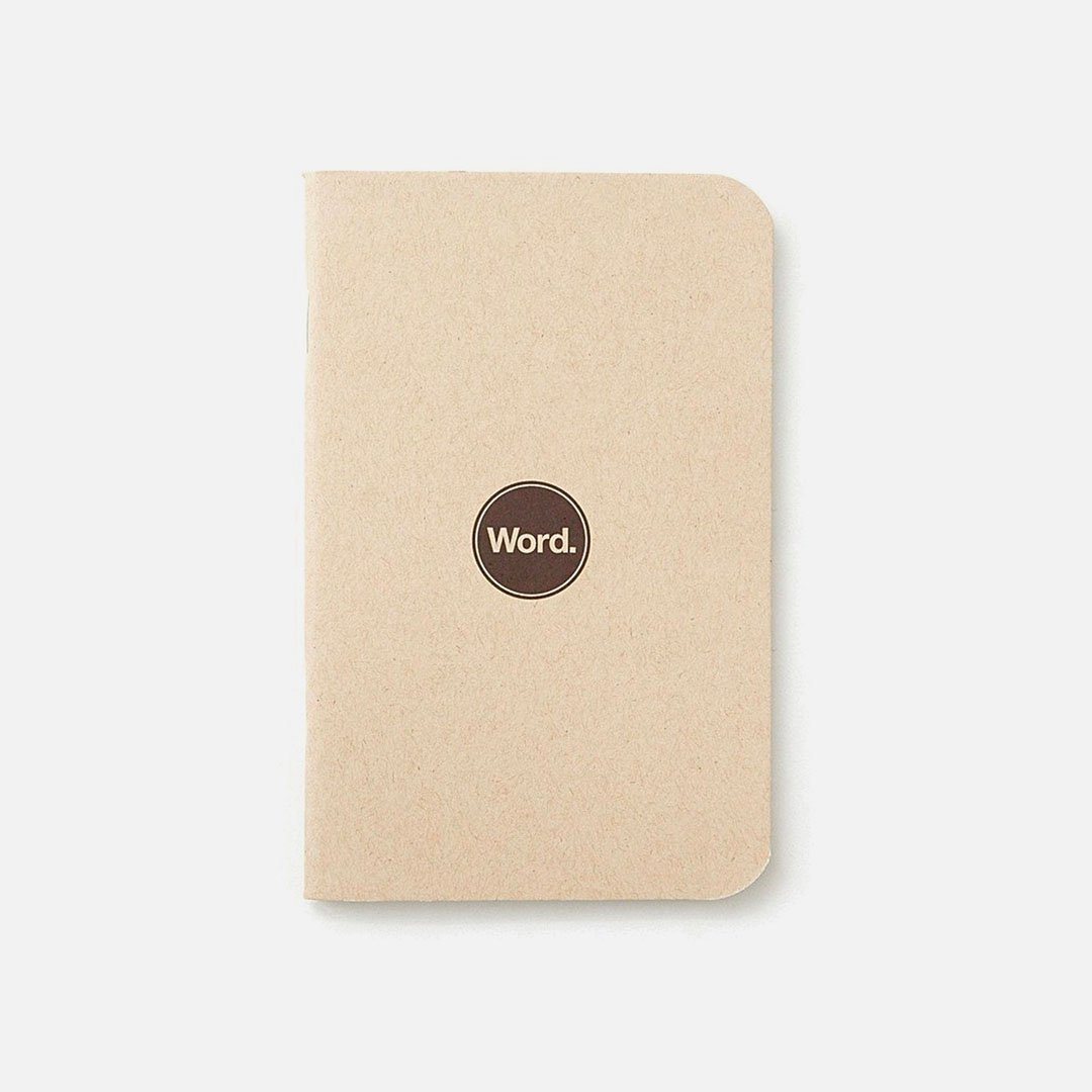 Word. - Natural, USA Made Pocket Notebook, Front View