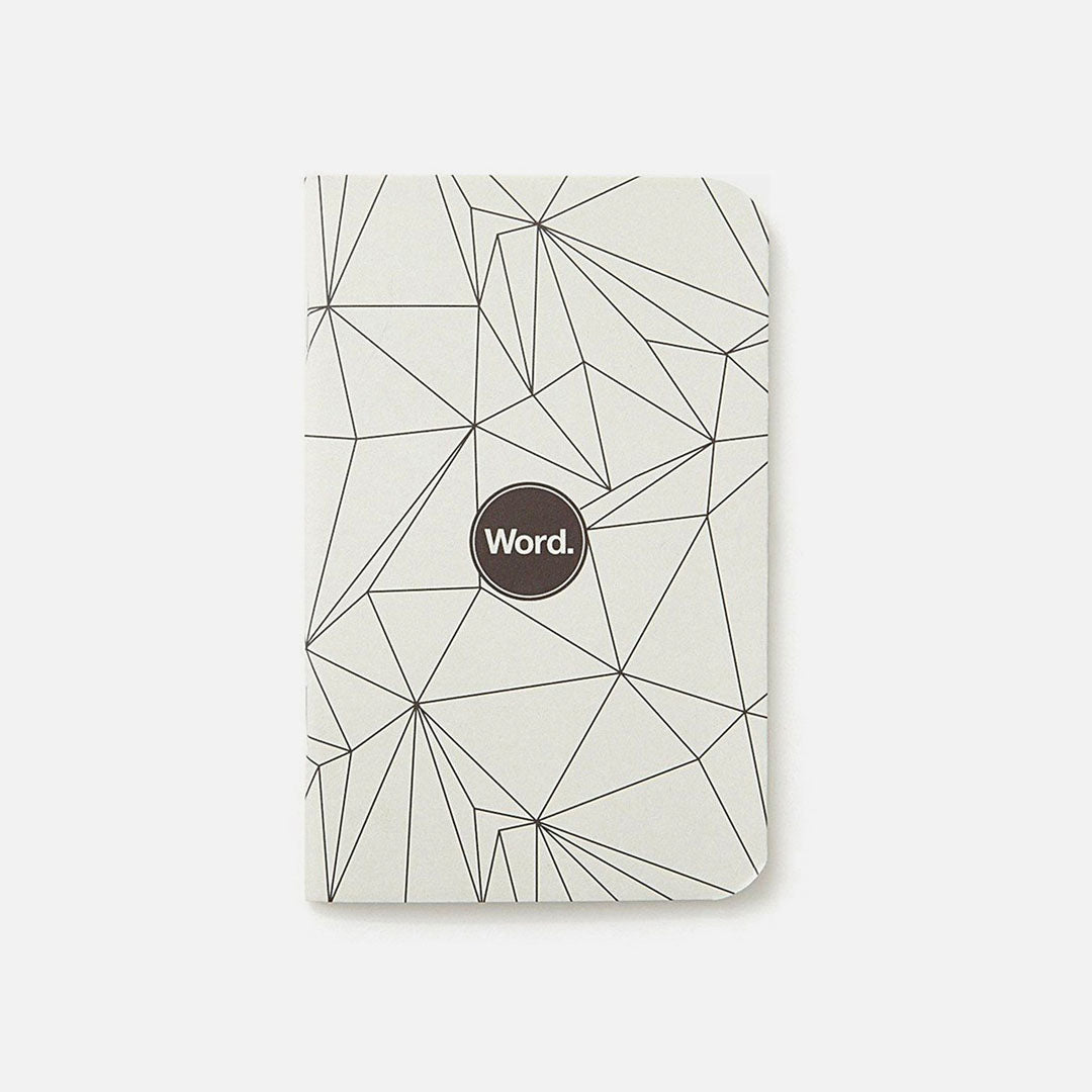 Word. - Grey Polygon, USA Made Pocket Notebook, Front View