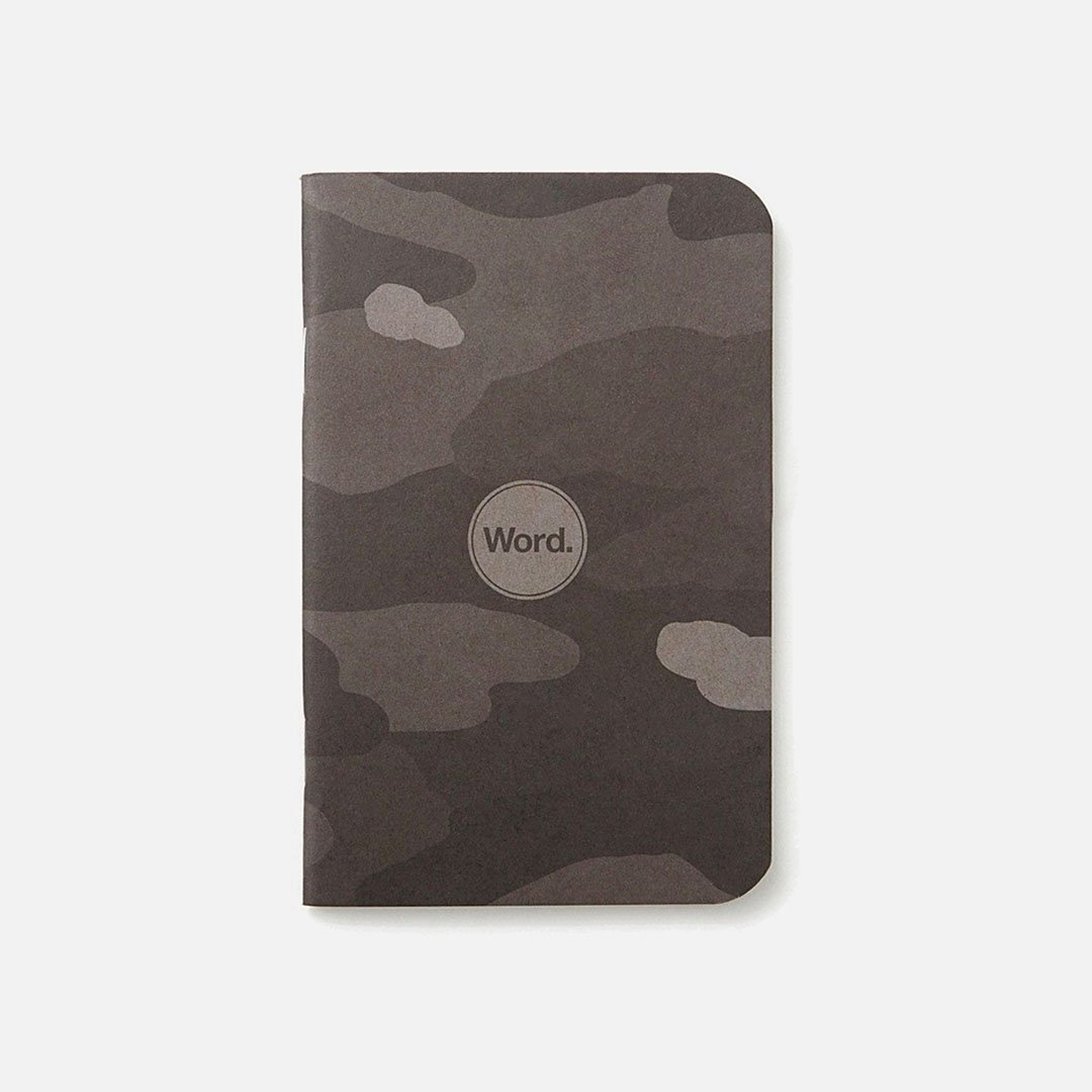 Word. - Stealth Camo, USA Made Pocket Notebook, Front View
