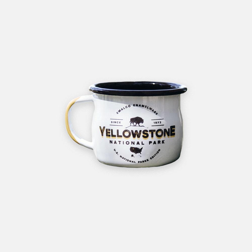 KEYWAY | Emalco - Yellowstone Bellied Enamel Mug, Handcrafted by Artisans in Poland, Front View