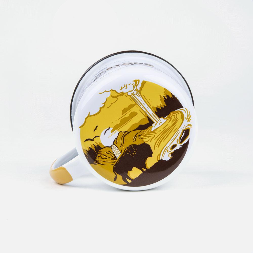 KEYWAY | Emalco - Yellowstone Bellied Enamel Mug, Handcrafted by Artisans in Poland, Bottom Print View