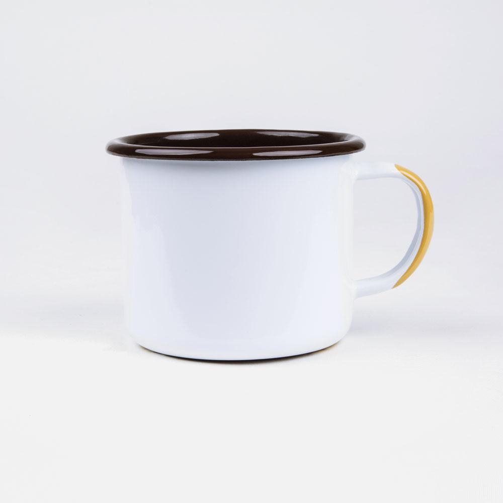 KEYWAY | Emalco - Yellowstone Large Enamel Mug, Handcrafted by Artisans in Poland, Back View