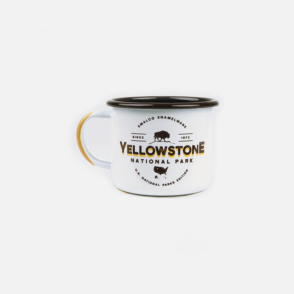 KEYWAY | Emalco - Yellowstone Large Enamel Mug, Handcrafted by Artisans in Poland, Front View
