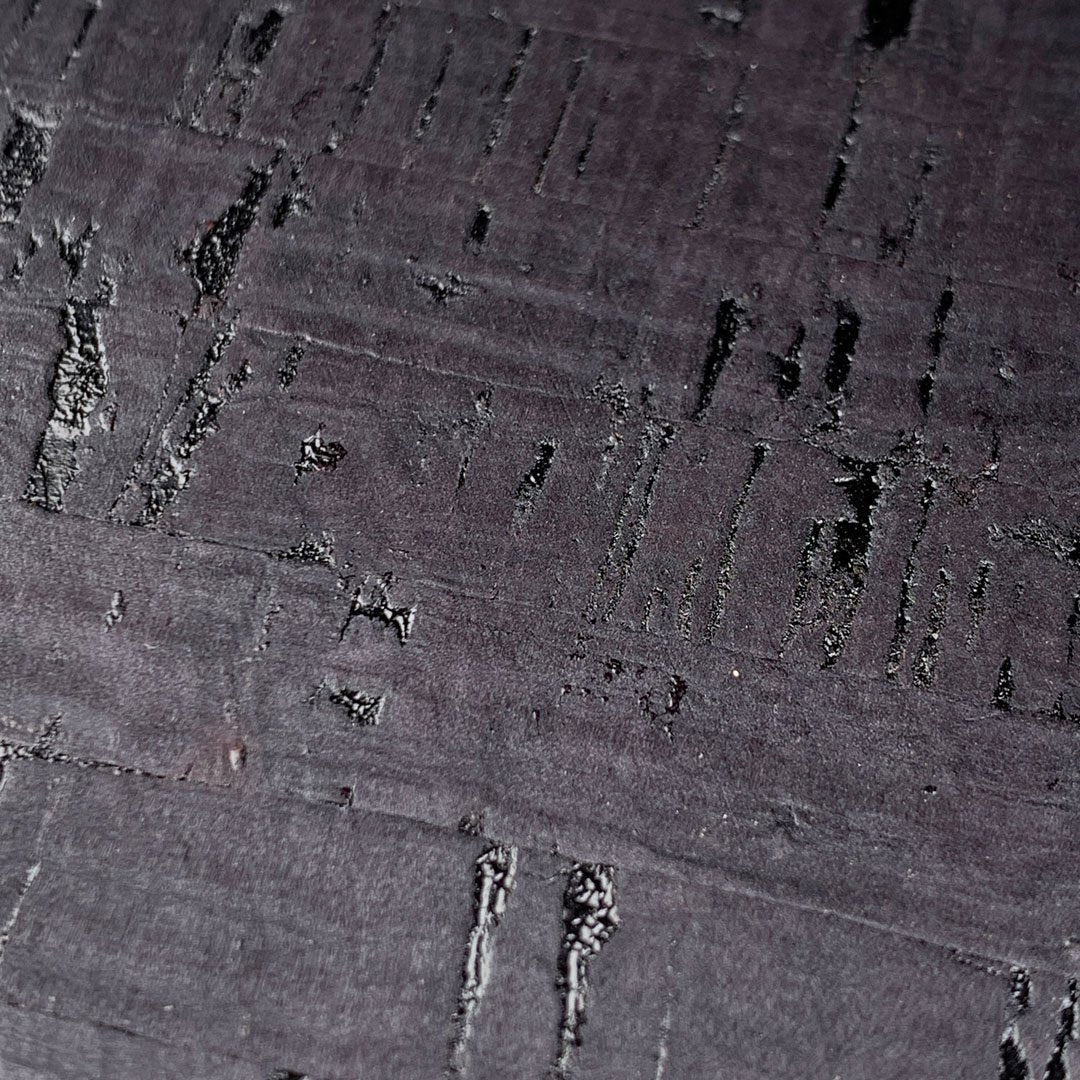 Zoomed in detailed shot of the dyed black natural cork iPhone 7/8 Plus Case by Keyway Designs