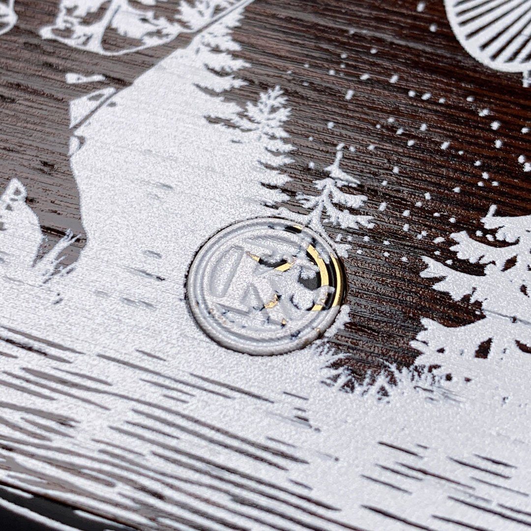 Zoomed in detailed shot of the high-contrast spotted bass printed Wenge Wood Galaxy S20 Ultra Case by Keyway Designs