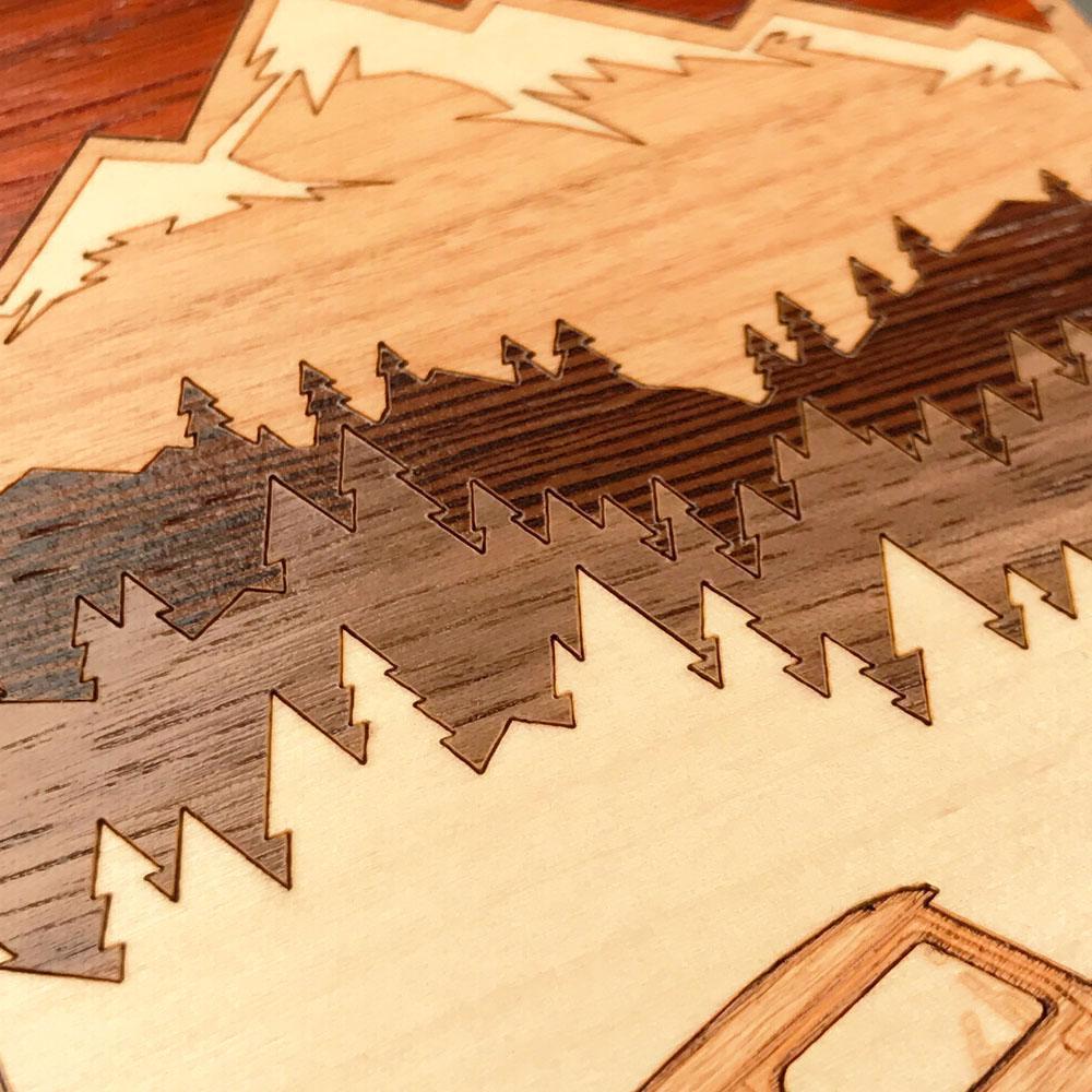 Zoomed in detailed shot of the Off-Road Wood iPhone 12 Mini Case by Keyway Designs