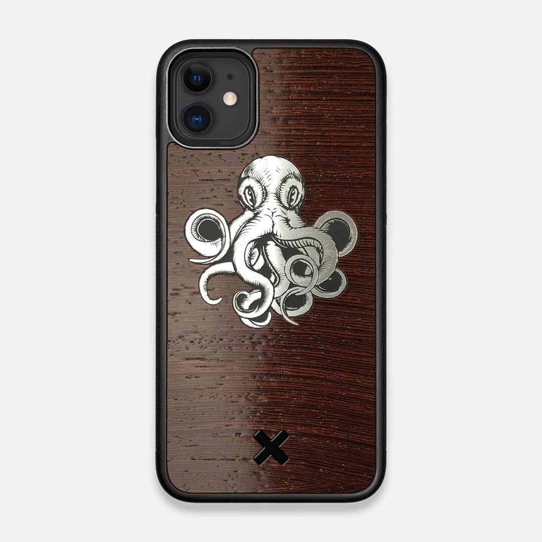 Front view of the Prize Kraken Wenge Wood iPhone 11 Case by Keyway Designs