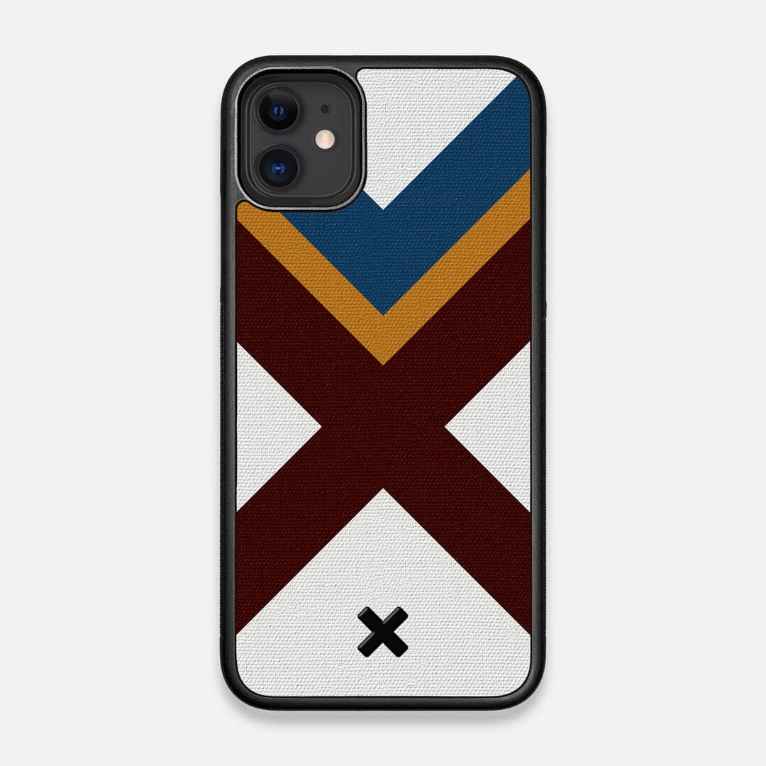 Front view of the Range Adventure Marker in the Wayfinder series UV-Printed thick cotton canvas iPhone 11 Case by Keyway Designs