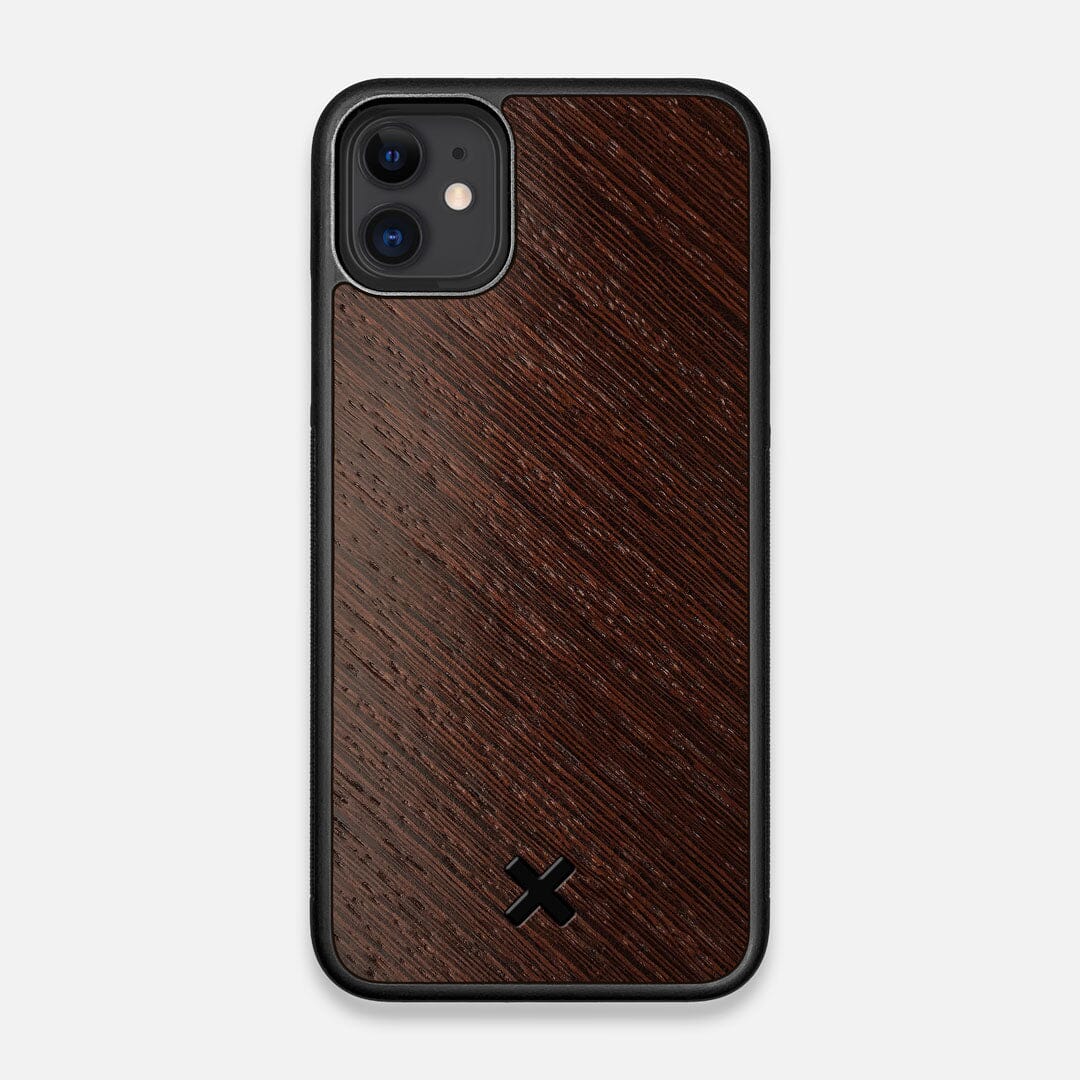 Front view of the Wenge Pure Minimalist Wood iPhone 11 Case by Keyway Designs