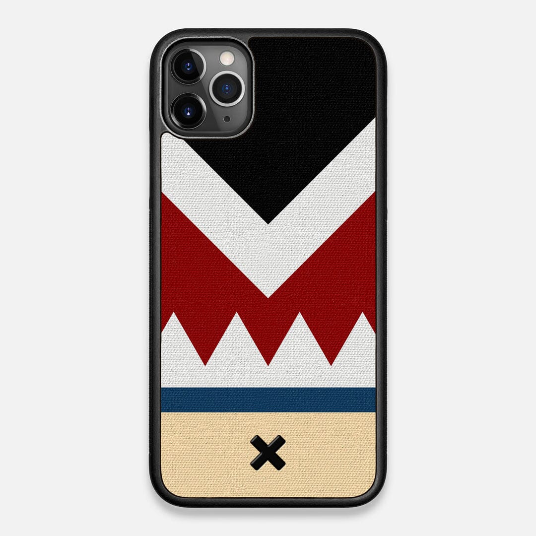 Front view of the Cove Adventure Marker in the Wayfinder series UV-Printed thick cotton canvas iPhone 11 Pro Max Case by Keyway Designs
