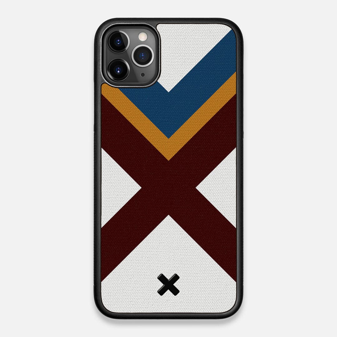 Front view of the Range Adventure Marker in the Wayfinder series UV-Printed thick cotton canvas iPhone 11 Pro Max Case by Keyway Designs