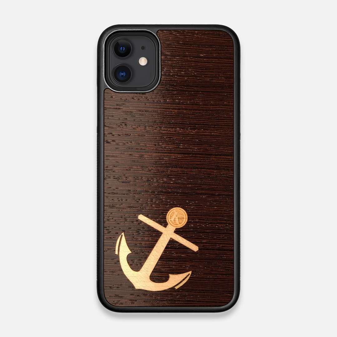 Front view of the Anchor Wenge Wood iPhone 11 Case by Keyway Designs