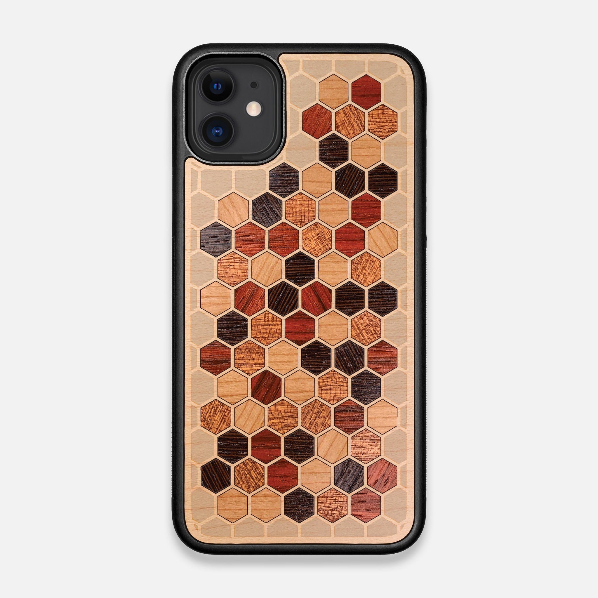 Front view of the Cellular Maple Wood iPhone 11 Case by Keyway Designs