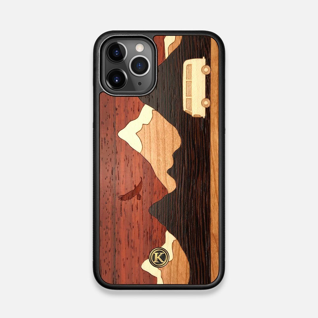 Front view of the Compass By Nrth Blue Denim iPhone 11 Pro Case by Keyway Designs