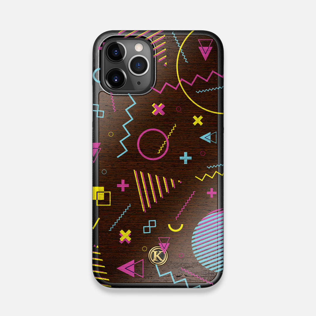 Front view of the 90's inspired, Bayside High esque, printed Maple Wood iPhone 11 Pro Case by Keyway Designs