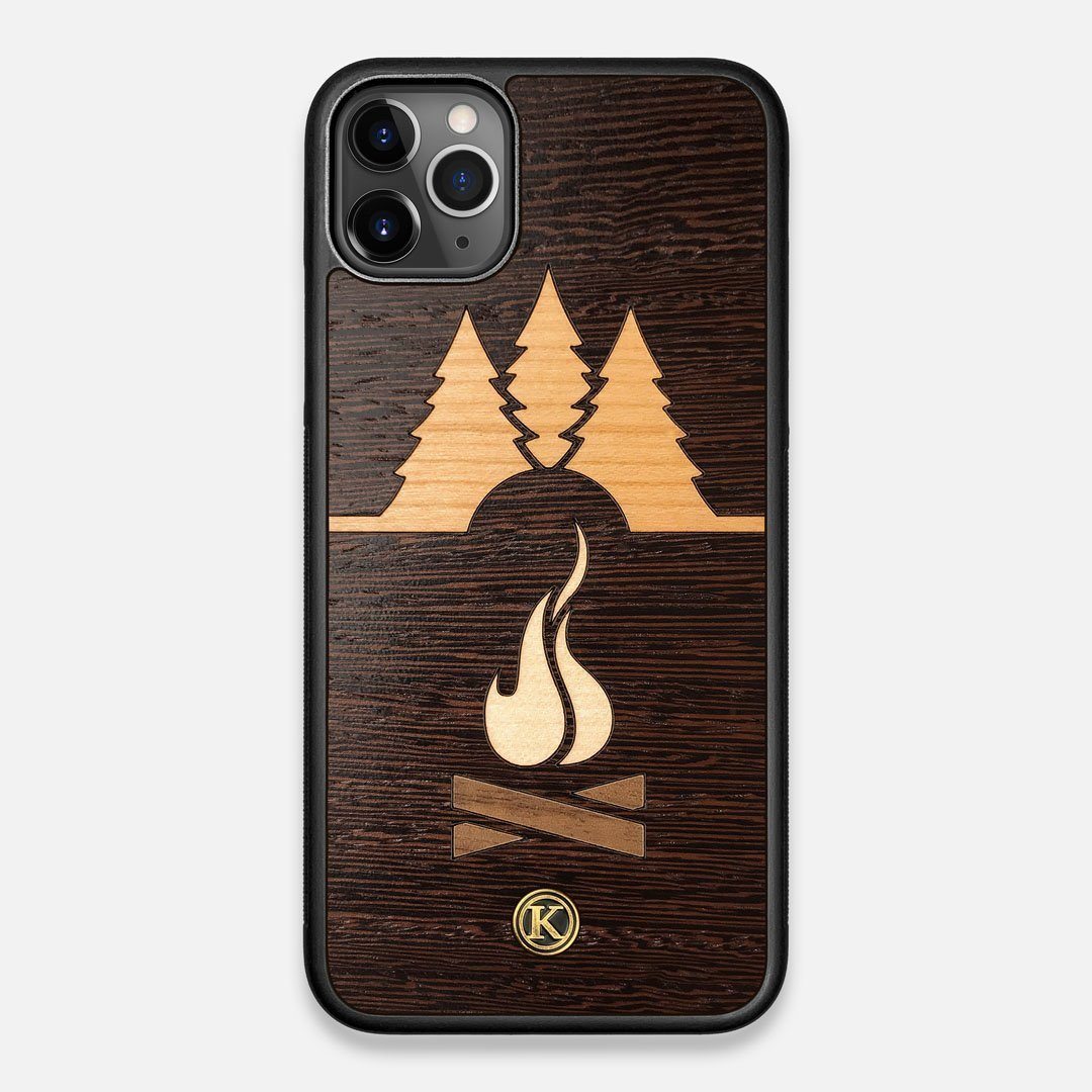 Front view of the Nomad Campsite Wood iPhone 11 Pro Max Case by Keyway Designs