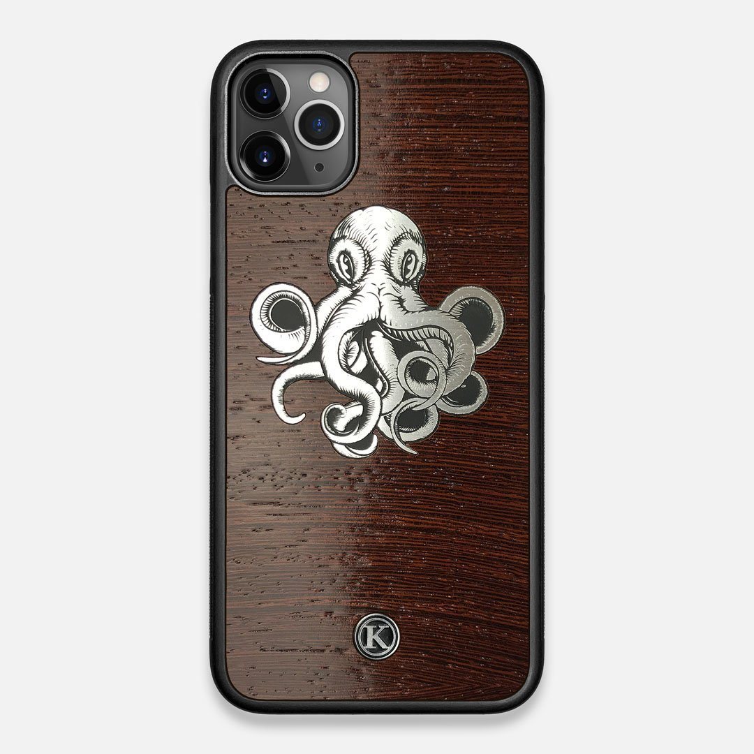 Front view of the Prize Kraken Wenge Wood iPhone 11 Pro Max Case by Keyway Designs
