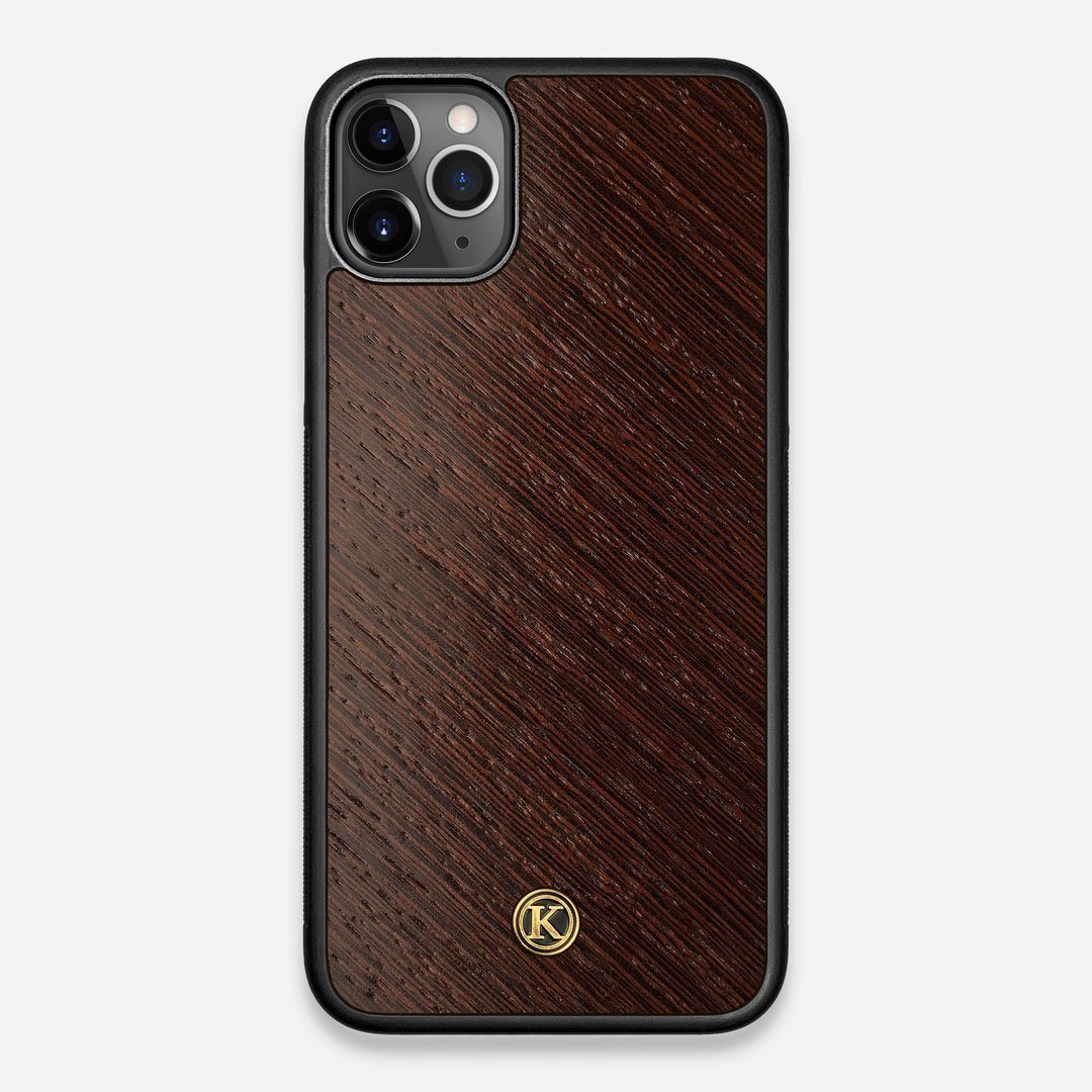 Front view of the Wenge Pure Minimalist Wood iPhone 11 Pro Max Case by Keyway Designs