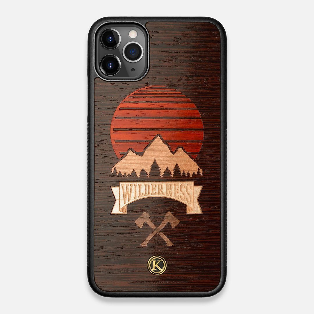 Front view of the Wilderness Wenge Wood iPhone 11 Pro Max Case by Keyway Designs