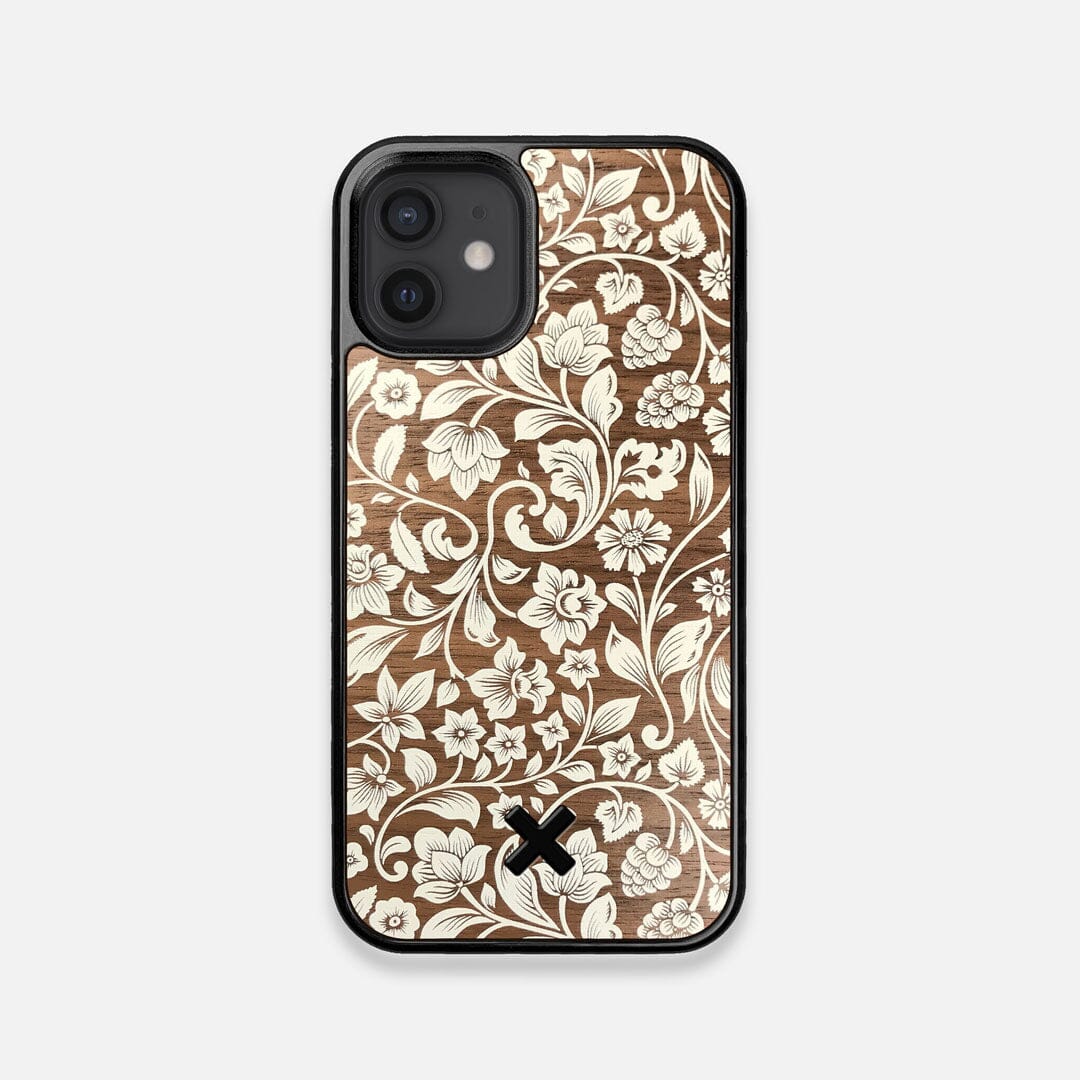 Front view of the Blossom Whitewash Wood iPhone 12 Mini Case by Keyway Designs