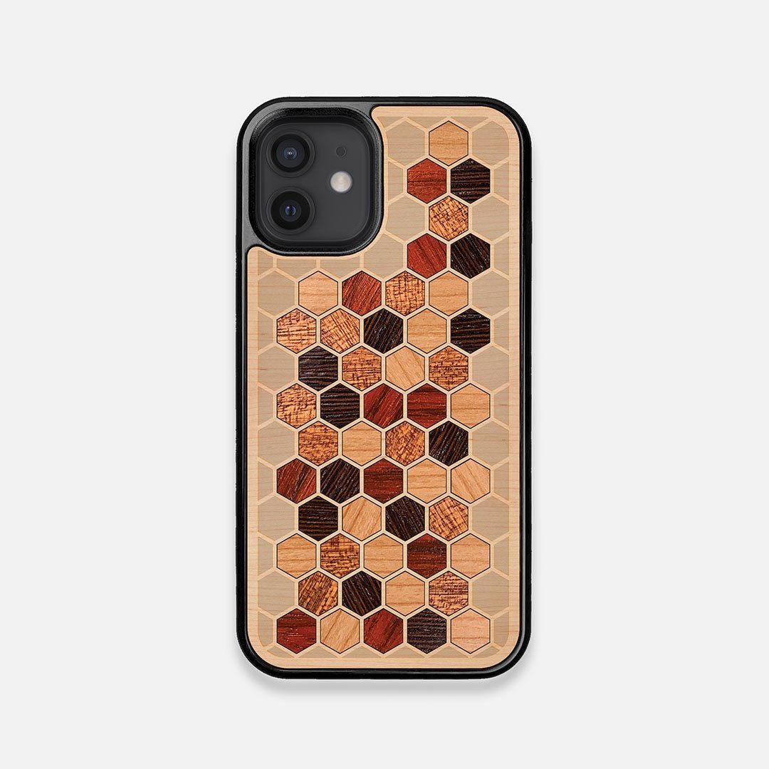 Cellular Wood iPhone 12 Mini Design by Keyway Designs, Front View