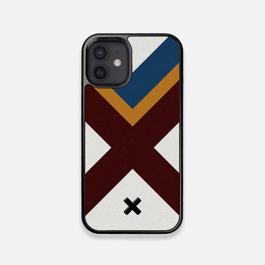 Front view of the Range Adventure Marker in the Wayfinder series UV-Printed thick cotton canvas iPhone 12 Mini Case by Keyway Designs