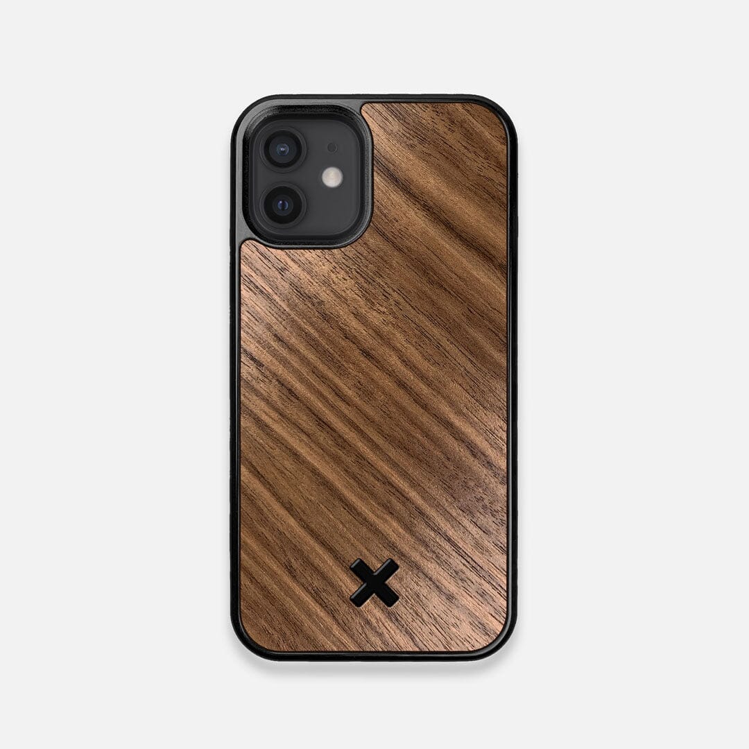 Front view of the Walnut Pure Minimalist Wood iPhone 12 Mini Case by Keyway Designs