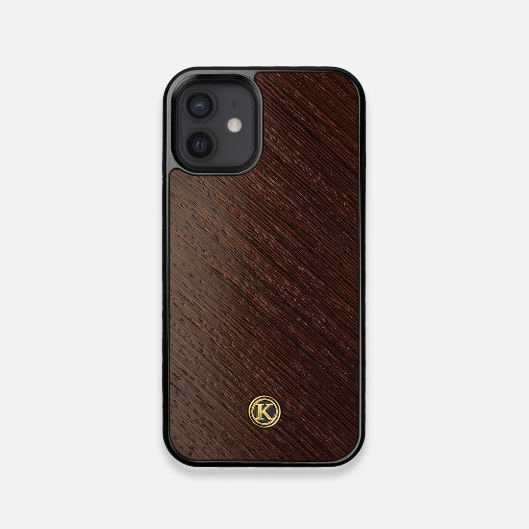 Front view of the Wenge Pure Minimalist Wood iPhone 12 Mini Case by Keyway Designs