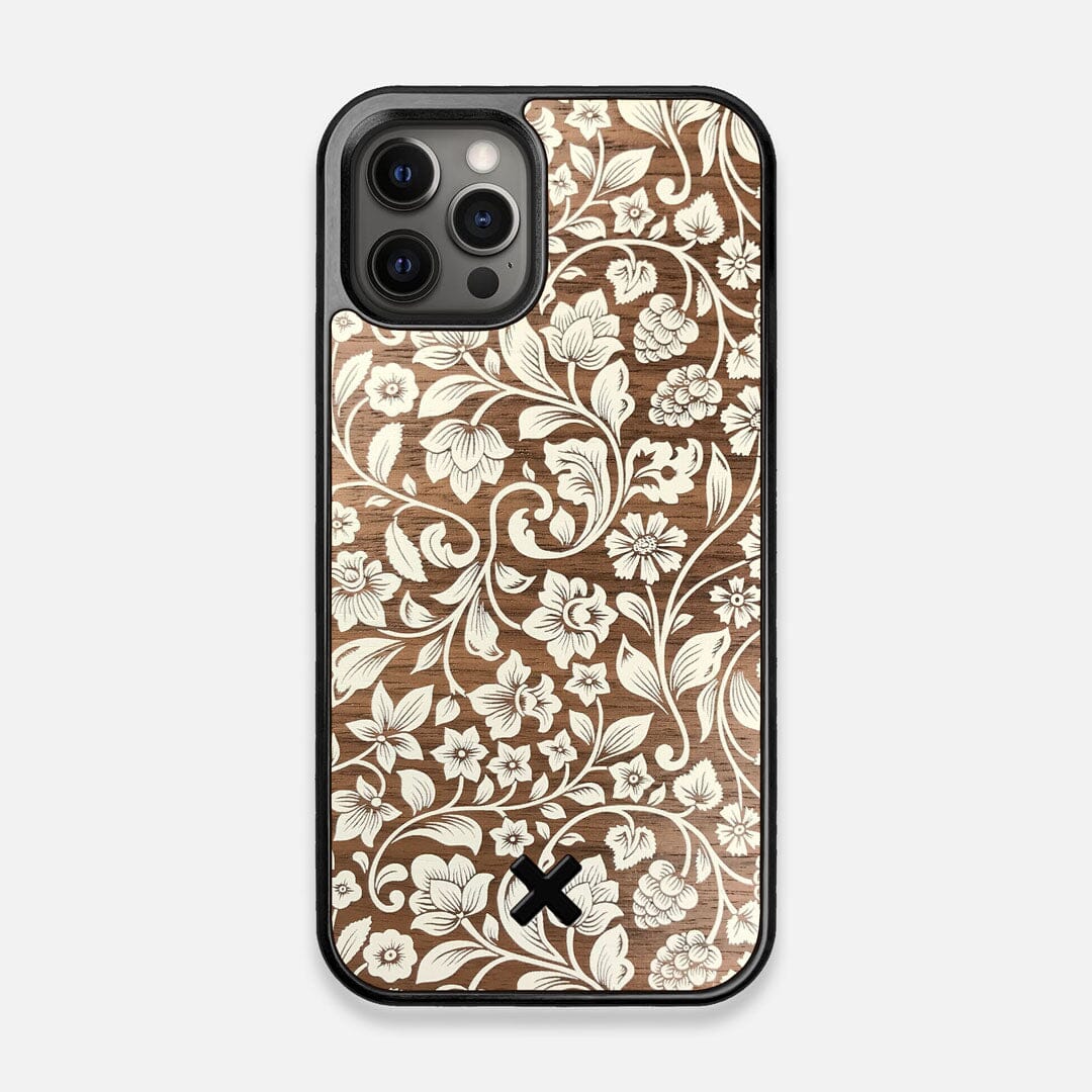 Front view of the Blossom Whitewash Wood iPhone 12/12 Pro Case by Keyway Designs