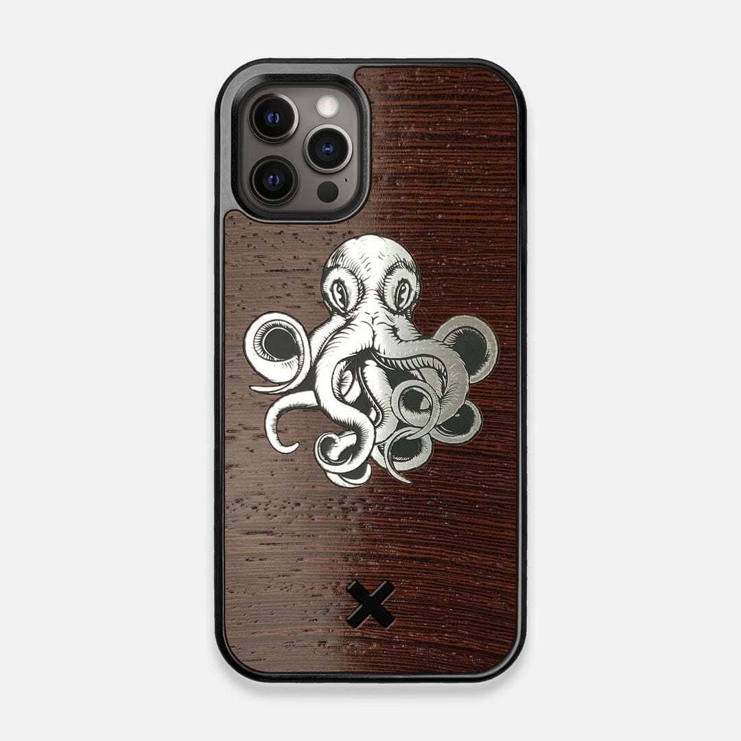 Front view of the Prize Kraken Wenge Wood iPhone 12/12 Pro Case by Keyway Designs