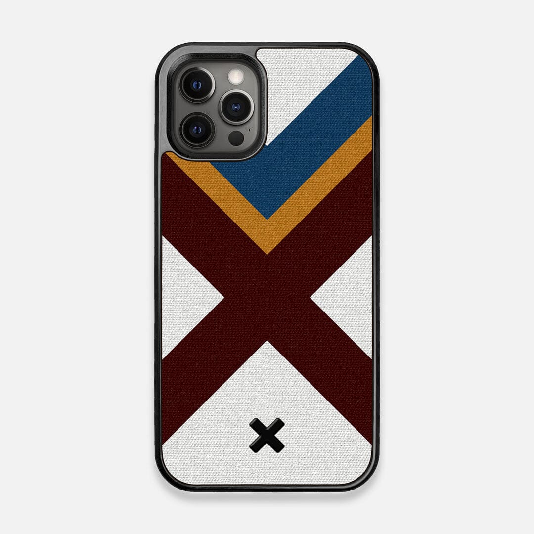 Front view of the Range Adventure Marker in the Wayfinder series UV-Printed thick cotton canvas iPhone 12/12 Pro Case by Keyway Designs