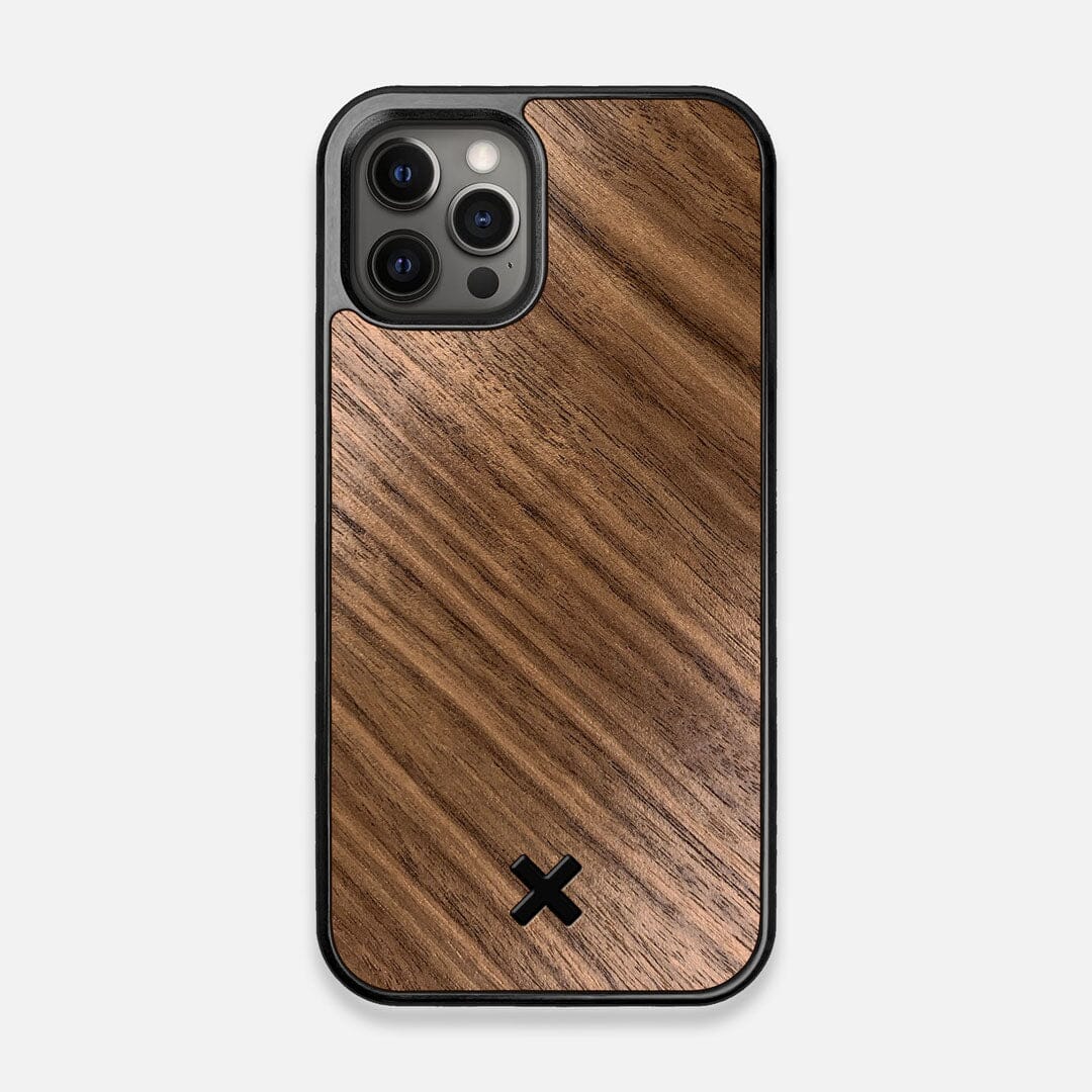 Front view of the Walnut Pure Minimalist Wood iPhone 12/12 Pro Case by Keyway Designs