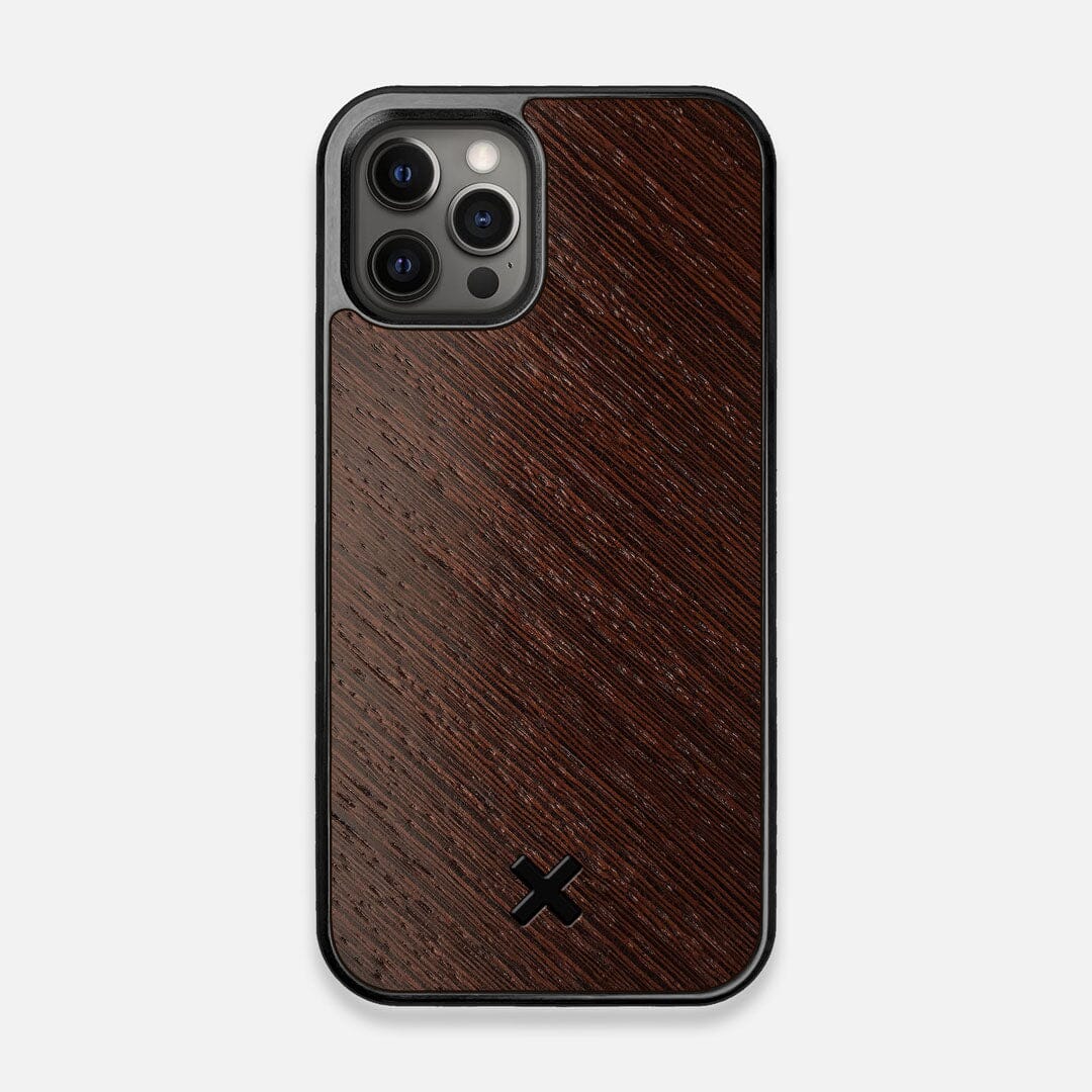 Front view of the Wenge Pure Minimalist Wood iPhone 12/12 Pro Case by Keyway Designs