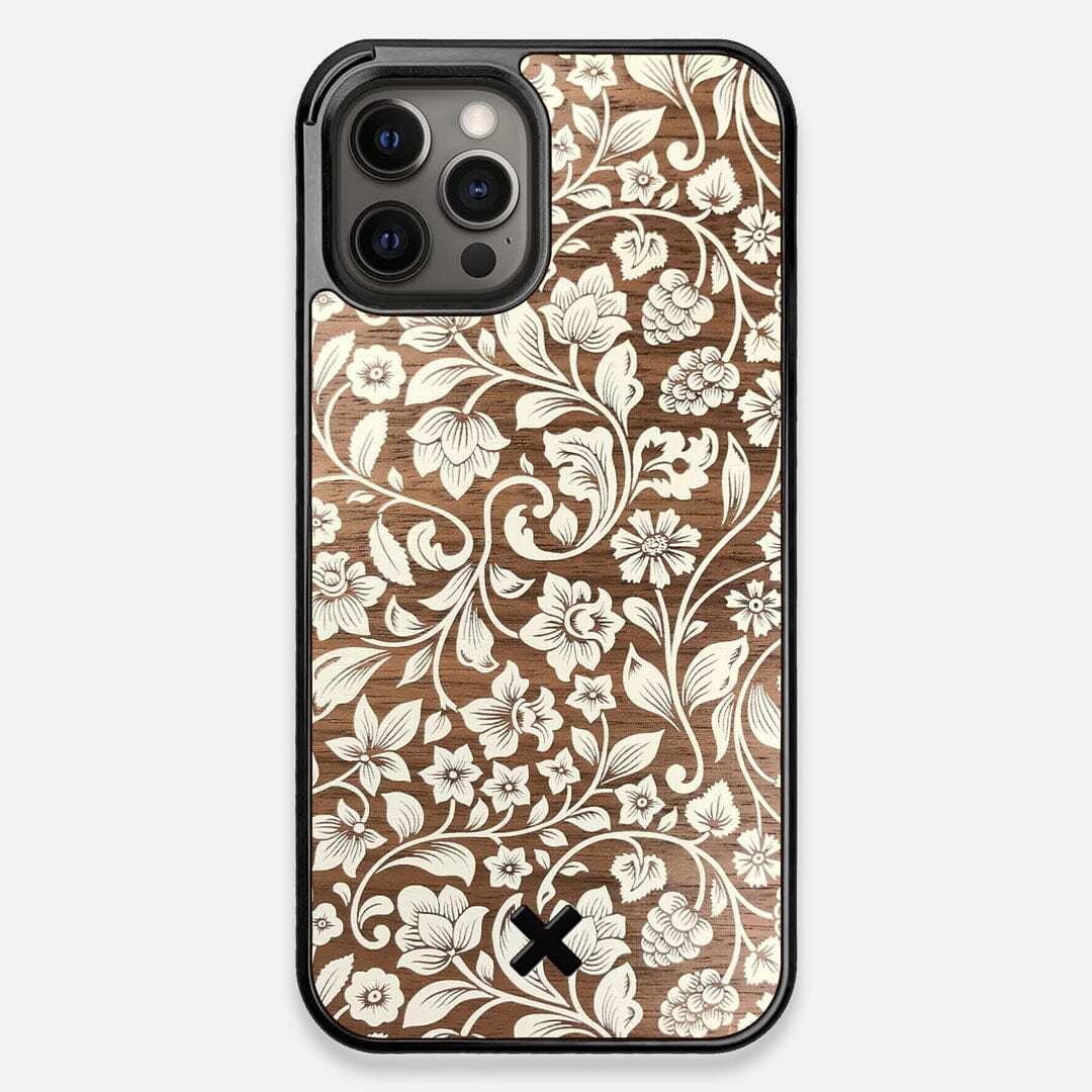 Front view of the Blossom Whitewash Wood iPhone 12 Pro Max Case by Keyway Designs