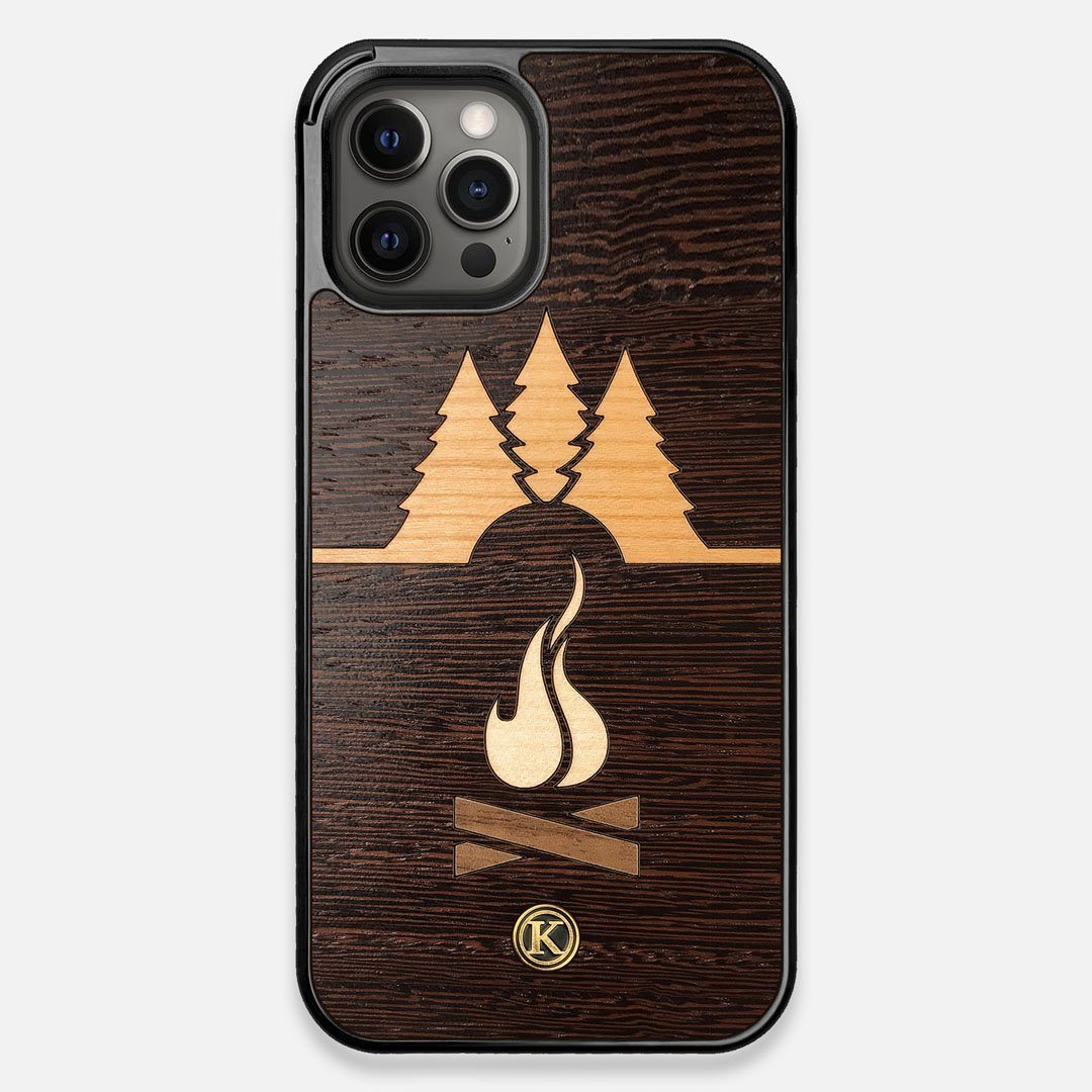 Front view of the Nomad Campsite Wood iPhone 12 Pro Max Case by Keyway Designs