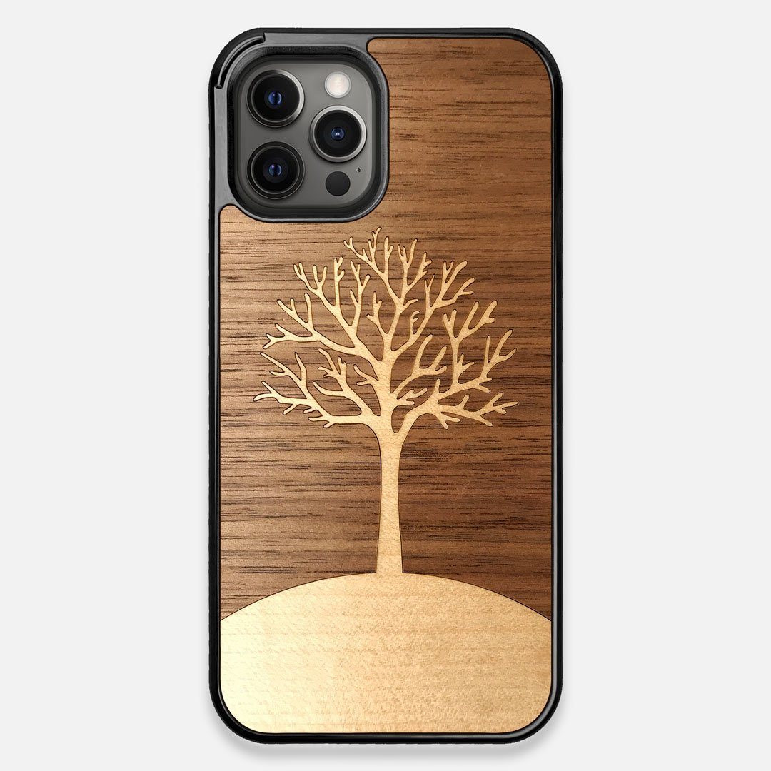 Front view of the Tree Of Life Walnut Wood iPhone 12 Pro Max Case by Keyway Designs