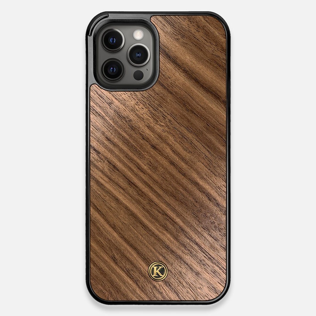 Front view of the Walnut Pure Minimalist Wood iPhone 12 Pro Max Case by Keyway Designs