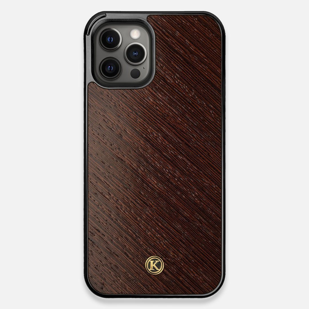 Front view of the Wenge Pure Minimalist Wood iPhone 12 Pro Max Case by Keyway Designs