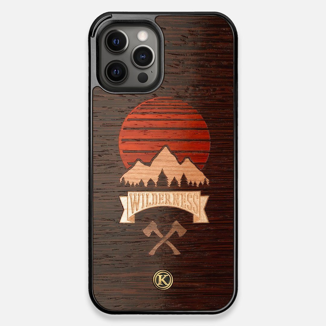 Front view of the Wilderness Wenge Wood iPhone 12 Pro Max Case by Keyway Designs