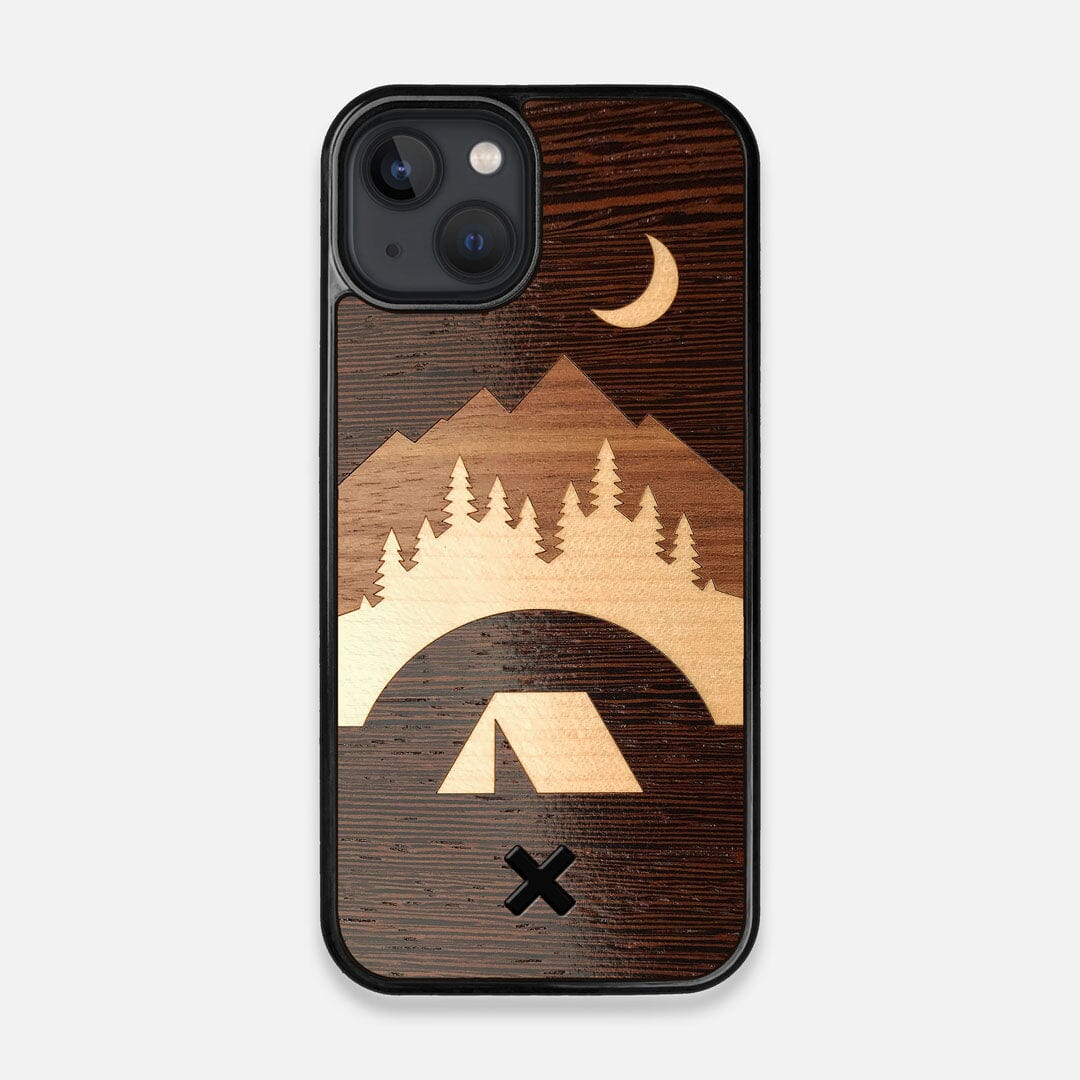 Front view of the Woodland Wenge Wood iPhone 13 MagSafe Case by Keyway Designs