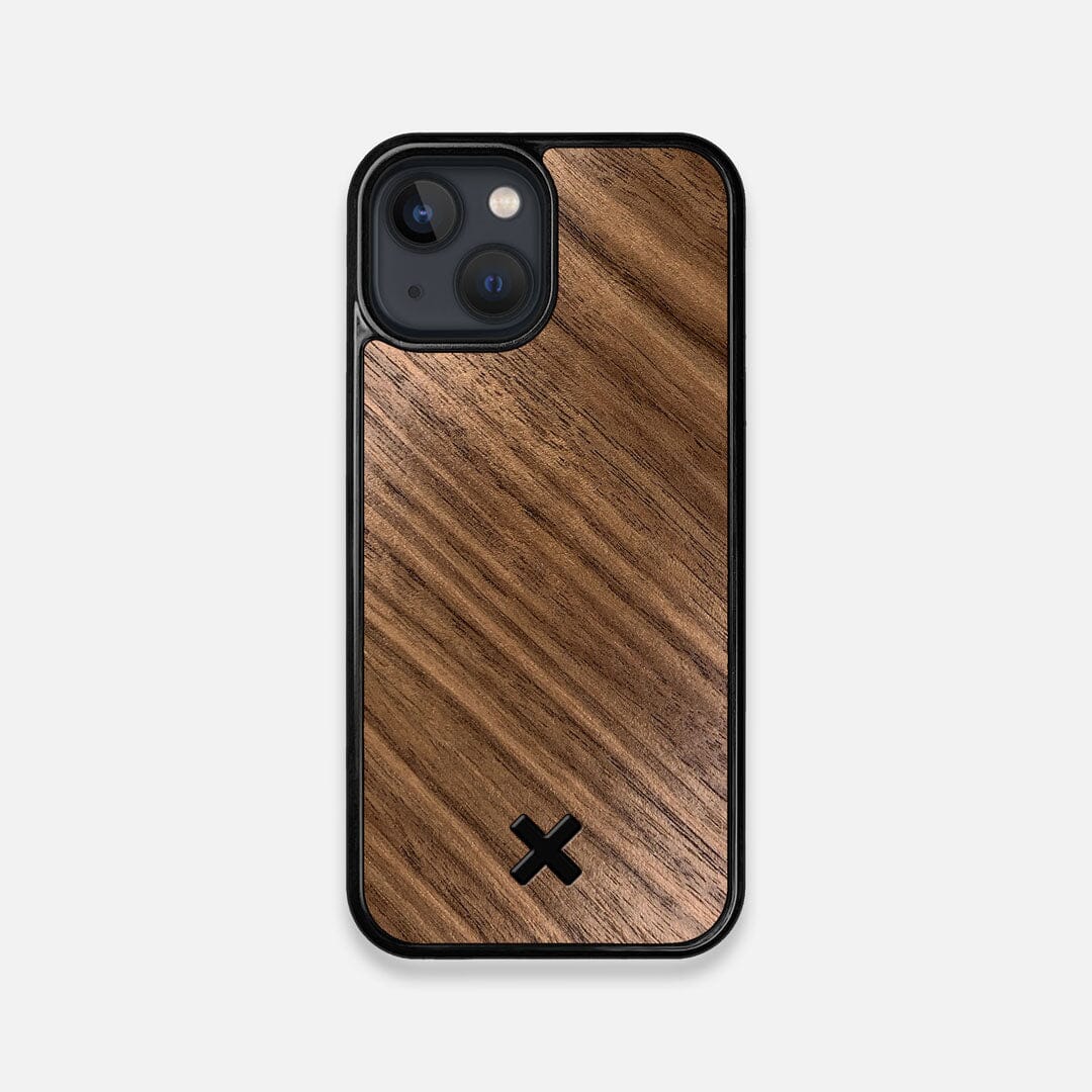 Front view of the Walnut Pure Minimalist Wood iPhone 13 Mini Case by Keyway Designs